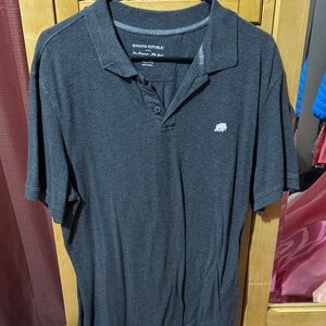 Banana Republic Men's Charcoal Polo with Small White Bear Logo